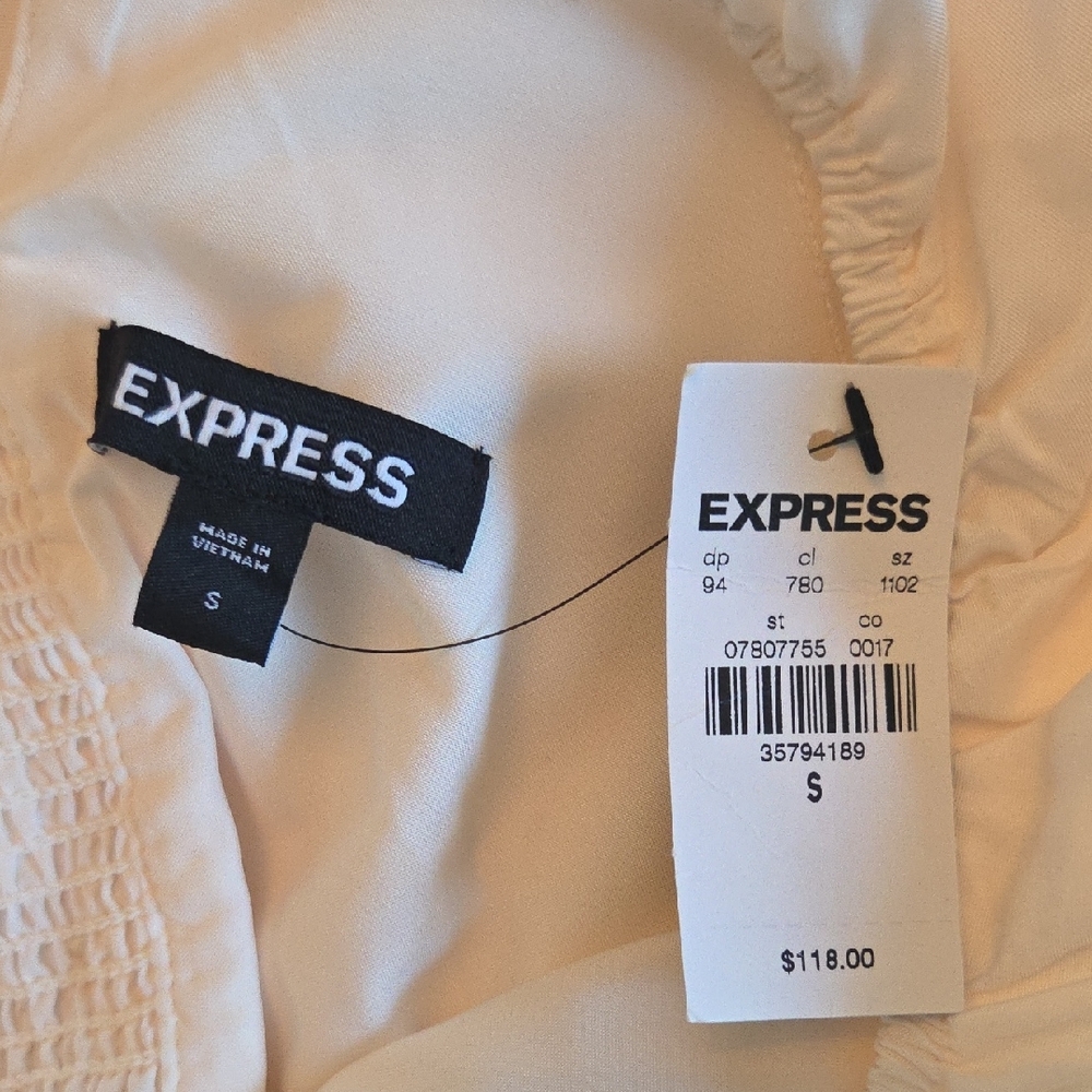Express Cutout Cream And Floral Dress - Picture 4 of 5